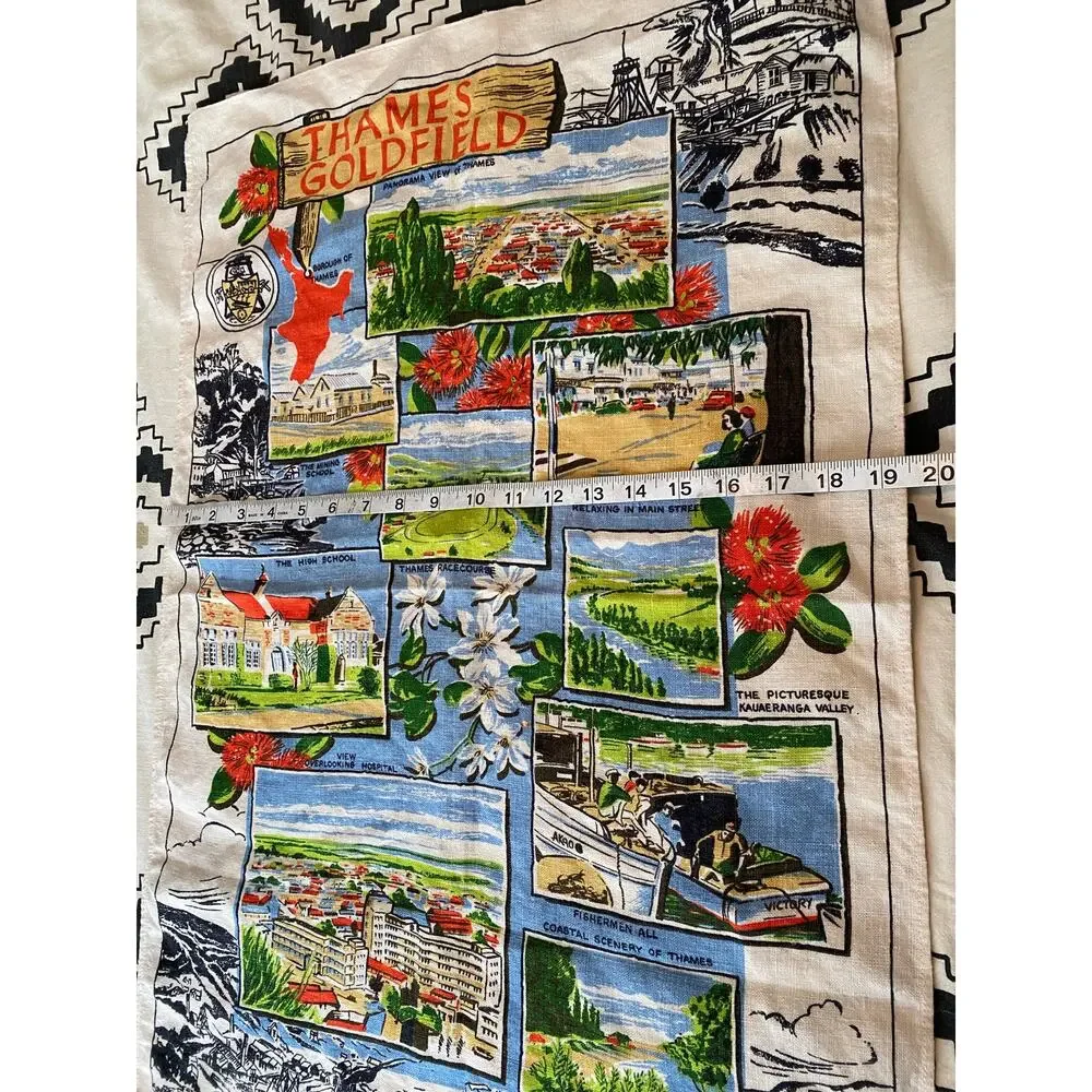 Vintage Thames Goldfield Collectible Kitchen Linen Tea Towel Souvenir